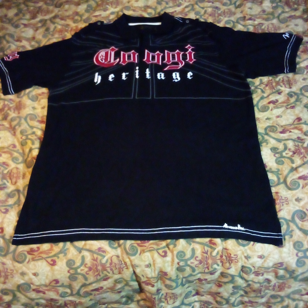 COOGI Heritage Designer Shirtsleeve Polo Shirt Men's 2XL Black